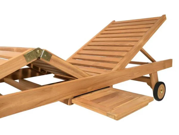 Flash Sale Set Van 2 Ligbedden Met Verschillende Standen In Teak - Licht Hout - Byblos Ii Van Ligstoel
