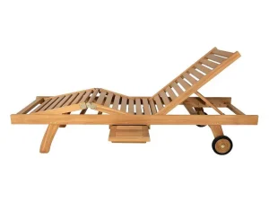 Flash Sale Set Van 2 Ligbedden Met Verschillende Standen In Teak - Licht Hout - Byblos Ii Van Ligstoel
