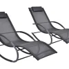 New Set Van 2 Ligstoelen - Antraciet - Lombok Van Ligstoel