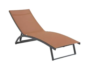 Clearance Set Van 2 Ligstoelen Met Verschillende Standen Van Aluminium En Textileen - Terracotta - Saranda Van Ligstoel