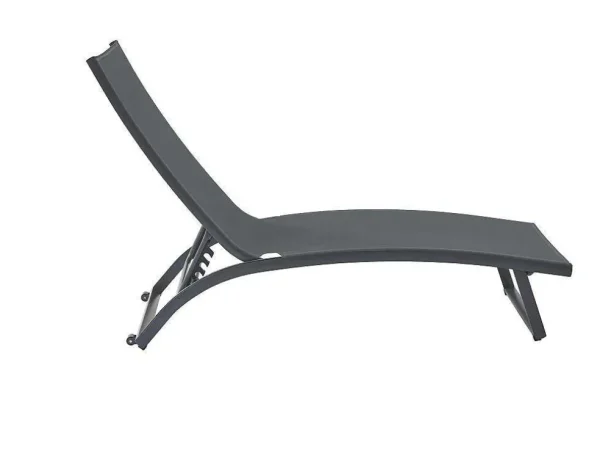 Best Set Van 2 Ligstoelen Met Verschillende Standen Van Aluminium En Textileen - Antraciet - Saranda Van Ligstoel