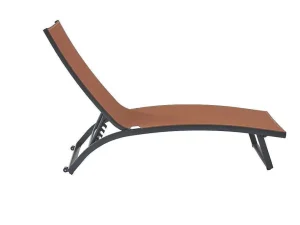 Clearance Set Van 2 Ligstoelen Met Verschillende Standen Van Aluminium En Textileen - Terracotta - Saranda Van Ligstoel