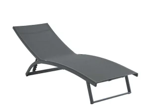 Best Set Van 2 Ligstoelen Met Verschillende Standen Van Aluminium En Textileen - Antraciet - Saranda Van Ligstoel