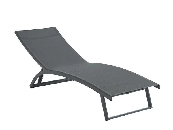 Best Set Van 2 Ligstoelen Met Verschillende Standen Van Aluminium En Textileen - Antraciet - Saranda Van Ligstoel