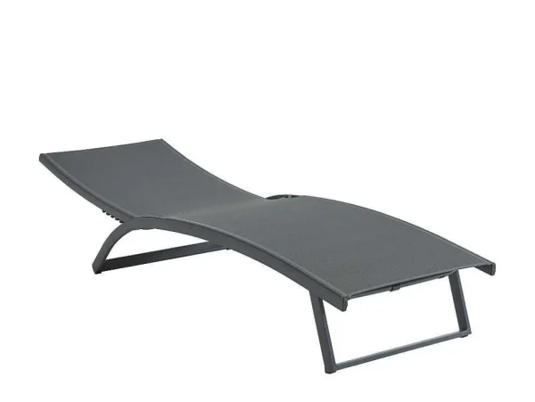Best Set Van 2 Ligstoelen Met Verschillende Standen Van Aluminium En Textileen - Antraciet - Saranda Van Ligstoel
