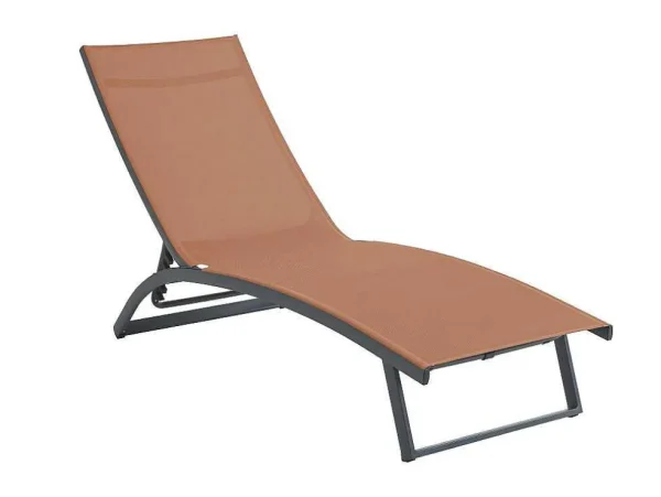 Clearance Set Van 2 Ligstoelen Met Verschillende Standen Van Aluminium En Textileen - Terracotta - Saranda Van Ligstoel