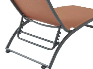 Clearance Set Van 2 Ligstoelen Met Verschillende Standen Van Aluminium En Textileen - Terracotta - Saranda Van Ligstoel
