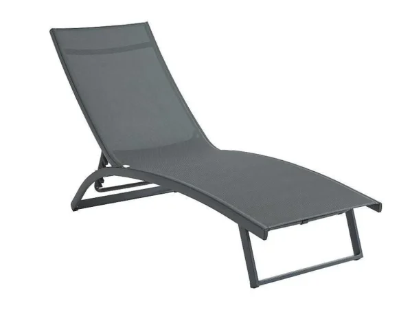 Best Set Van 2 Ligstoelen Met Verschillende Standen Van Aluminium En Textileen - Antraciet - Saranda Van Ligstoel