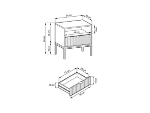 Discount Set Van 2 Nachtkastjes Met 1 Lade En 1 Nis - Wit En Goudkleurig - Liouba Van Nachtkastje