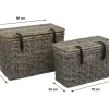 Hot Set Van 2 Opbergkoffers Van Kubu Nefta - L80 X D45 X H55 Cm En L70 X D35 X H45 Cm - Natuurlijk Grijs Opbergaccessoire