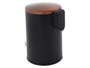 Hot Set Van 2 Roestvrijstalen Pedaalemmers Pira - 30L En 3L - Zwart En Koper Keukenaccessoire En -Opbergruimte