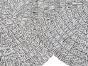 Cheap Set Van 6 Ronde Placemats Van Gevlochten Papier - Grijs En Wit - Fylat Textiel Voor Eettafel