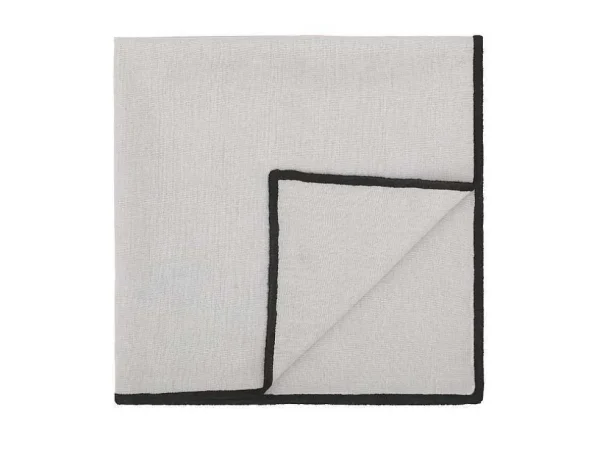 Hot Set Van 4 Servetten Van Katoen En Linnen - 45 X 45 Cm - Taupegrijs - Borina Textiel Voor Eettafel