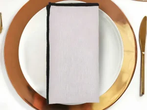 Hot Set Van 4 Servetten Van Katoen En Linnen - 45 X 45 Cm - Taupegrijs - Borina Textiel Voor Eettafel