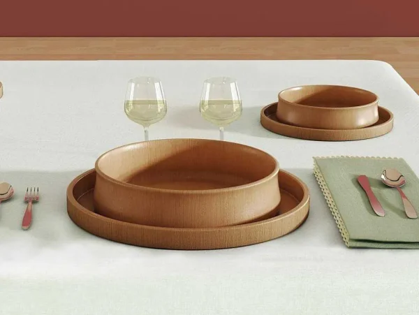 New Set Van 4 Servetten Van Katoen - 45 X 45 Cm - Groen - Beige Rand - Loania Textiel Voor Eettafel