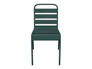 Shop Set Van 2 Stapelbare Metalen Tuinstoelen - Dennengroen - Mirmande Van Tuinset