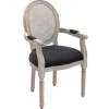 Hot Set Van 2 Stoelen Met Armleuningen - Riet, Stof En Heveahout - Zwart - Antoinette Stoel