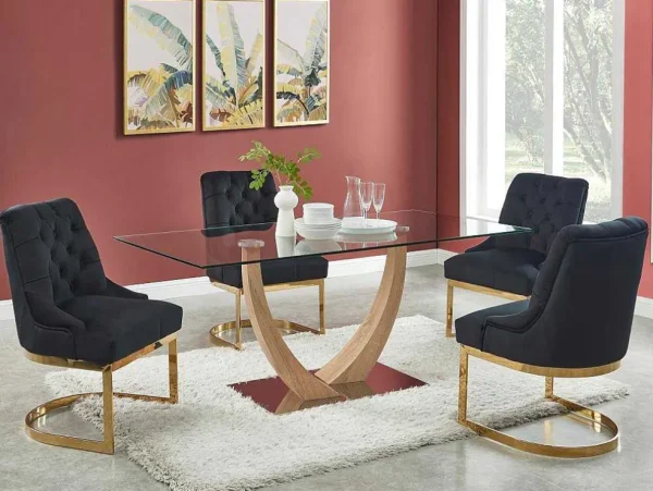 Shop Set Van 2 Stoelen Van Velours En Goudkleurig Roestvrij Staal - Zwart - Porilaso Van Stoel