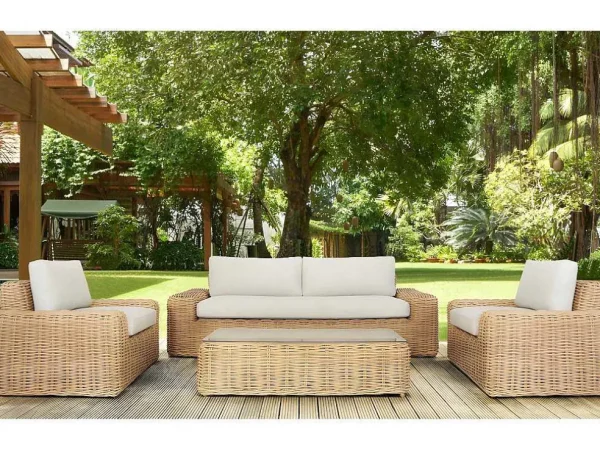 New Set Van 2 Tuinstoelen Obidos Van Gevlochten Hars Loungeset