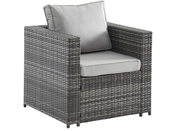 Best Sale Set Van 2 Tuinstoelen Van Geweven Hars - Grijs - Anori Loungeset