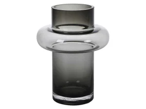 Clearance Set Van 2 Vazen Van Getint Glas - D25 X H30 Cm - Glas - Gerookt Grijs - Valoit Decoratieobject Voor Binnen