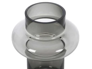 Clearance Set Van 2 Vazen Van Getint Glas - D25 X H30 Cm - Glas - Gerookt Grijs - Valoit Decoratieobject Voor Binnen