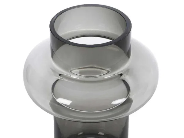Clearance Set Van 2 Vazen Van Getint Glas - D25 X H30 Cm - Glas - Gerookt Grijs - Valoit Decoratieobject Voor Binnen