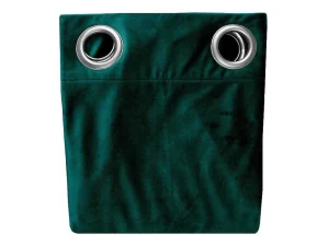 Clearance Set Van 2 Verduisterende Gordijnen Van Velours - L135 X H250 Cm - Groen Met Zilverkleurige Ogen - Darrel Huistextiel