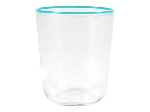Best Set Van 6 Waterglazen Met Een Blauwe Rand Van 31,5 Cl - D. 8 X H. 9,5 Cm - Azuran Tafelservies