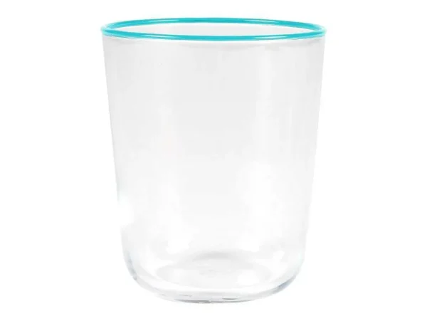 Best Set Van 6 Waterglazen Met Een Blauwe Rand Van 31,5 Cl - D. 8 X H. 9,5 Cm - Azuran Tafelservies