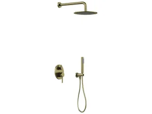 Shop Set Van Inbouwdouche Met Mechanische Mengkraan - Goud Met Geborstelde Afwerking - Tamise Douchekolom