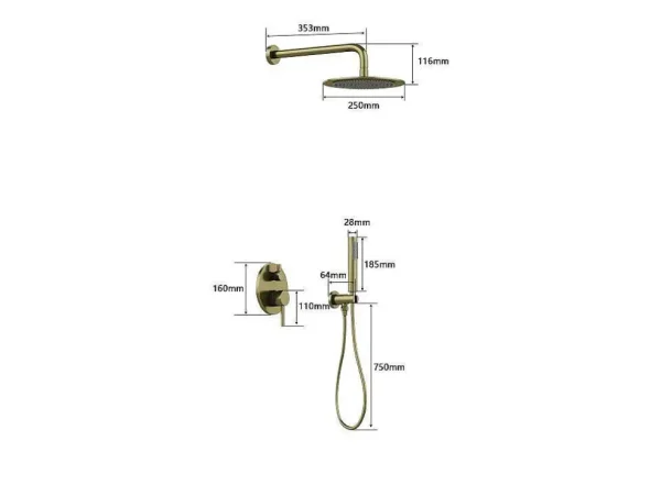 Shop Set Van Inbouwdouche Met Mechanische Mengkraan - Geborsteld Nikkelkleurig - Tamise Douchekolom