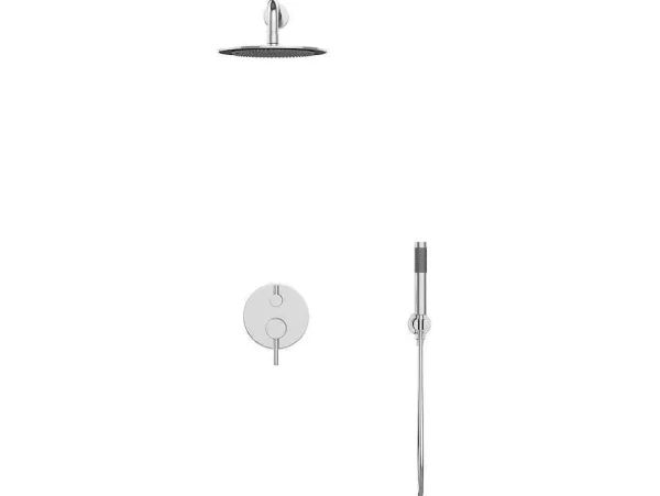 Shop Set Van Inbouwdouche Met Mechanische Mengkraan - Geborsteld Nikkelkleurig - Tamise Douchekolom
