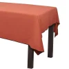 Shop Set Van Tafellaken + 4 Servetten Van Linnen En Katoen - Zwarte Rand - Terracotta - 170 X 300 Cm - Borina Textiel Voor Eettafel