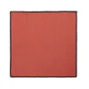 Outlet Set Van Tafellaken + 4 Servetten Van Linnen En Katoen - Zwarte Rand - Terracotta - 170 X 250 Cm - Borina Textiel Voor Eettafel