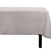 Store Set Van Tafellaken + 4 Servetten Van Linnen En Katoen - Zwarte Rand - Taupegrijs - 170 X 170 Cm - Borina Textiel Voor Eettafel