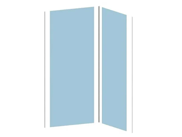 Cheap Set Van Twee Douchewandpanelen Inclusief Profielen - 2X L90Cm X H210 Cm Douchewandpaneel