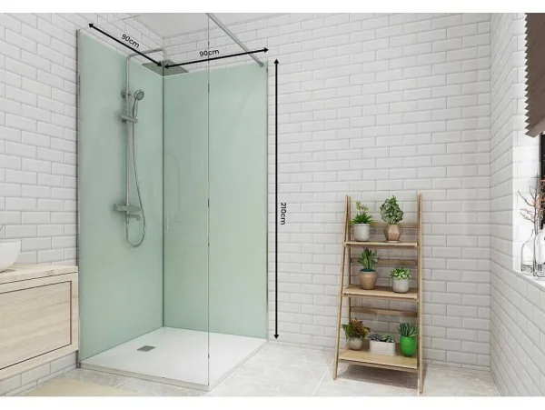 Outlet Set Van Twee Douchewandpanelen Inclusief Profielen - 2X L90Cm X H210 Cm Douchewandpaneel