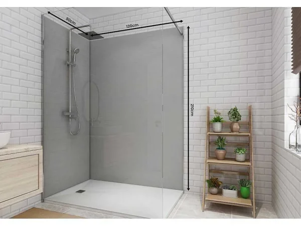 New Set Van Twee Douchewandpanelen Inclusief Profielen- L90Cm X L120Cm X H210 Cm Douchewandpaneel