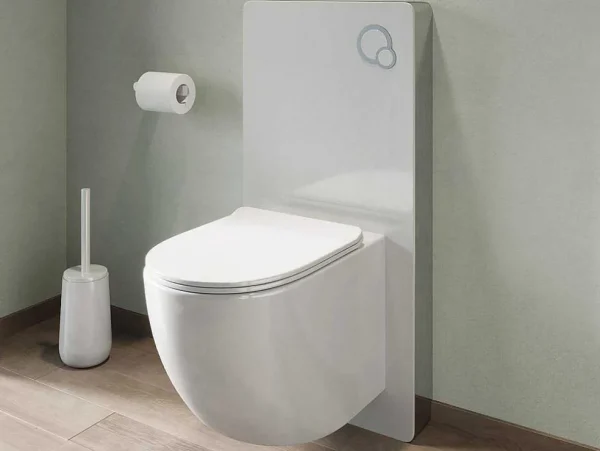 Cheap Set Voor Hang-Wc Met Decoratief Voorwandsysteem - Glanzend Wit - Javoine Hangend Toilet