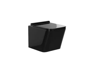Discount Set Voor Hang-Wc Van Glanzend Zwart Keramiek Met Decoratief Voorwandsysteem - Clemona Hangend Toilet