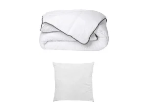 New Set Zijdezacht Dekbed 140 X 200 Cm + 1 Hoofdkussens 60 X 60 Cm - Wit - Biesya Dekbed