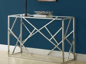 Hot Sidetable Athena - Gehard Glas En Staal - Chroomkleurig - Van Sidetable