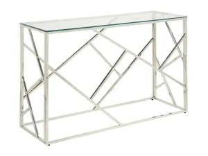 Hot Sidetable Athena - Gehard Glas En Staal - Chroomkleurig - Van Sidetable
