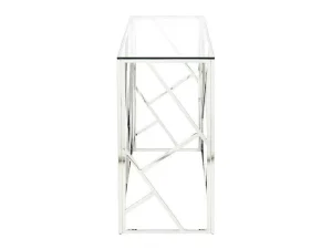 Hot Sidetable Athena - Gehard Glas En Staal - Chroomkleurig - Van Sidetable