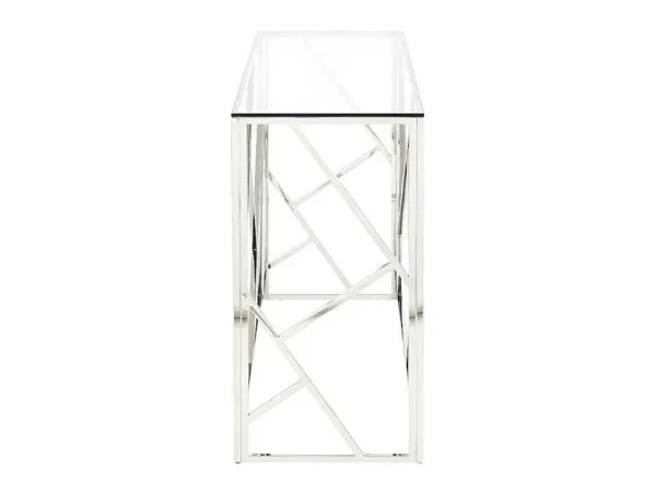 Hot Sidetable Athena - Gehard Glas En Staal - Chroomkleurig - Van Sidetable