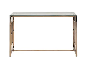 Discount Sidetable Clotilde - Gehard Glas En Staal - Koperkleurig - Van Sidetable