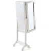 Hot Sieradenkastje Met Spiegel Berenice - Mdf En Grenen - 120 X 39 X 30 Cm - Wit Decoratieobject Voor Binnen