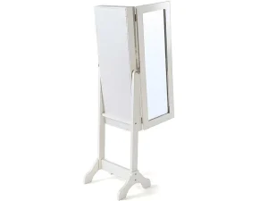 Hot Sieradenkastje Met Spiegel Berenice - Mdf En Grenen - 120 X 39 X 30 Cm - Wit Decoratieobject Voor Binnen