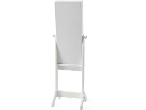 Hot Sieradenkastje Met Spiegel Berenice - Mdf En Grenen - 120 X 39 X 30 Cm - Wit Decoratieobject Voor Binnen